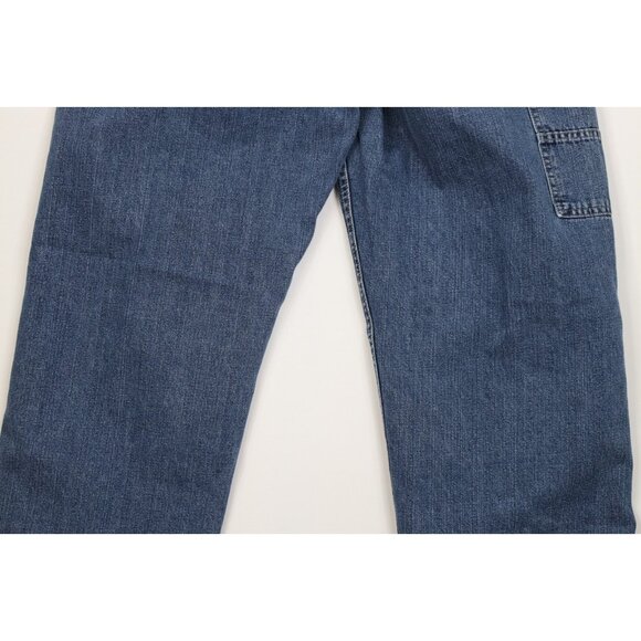 Vintage Lee Mens Size 32x30 Faded Wide Leg Dungaree Denim Jeans Blue Cotton - Picture 10 of 12